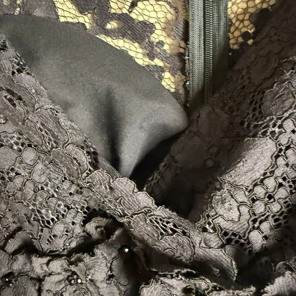 Rickie Freeman Teri Jon Navy Blue Lace Empire Waist Chiffon Formal Gown 10 - Picture 11 of 13